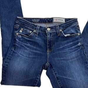 AG-Adriana Goldschmeid Jeans Womens Slim Fit Legging Ankle Size 25 Blue Distress